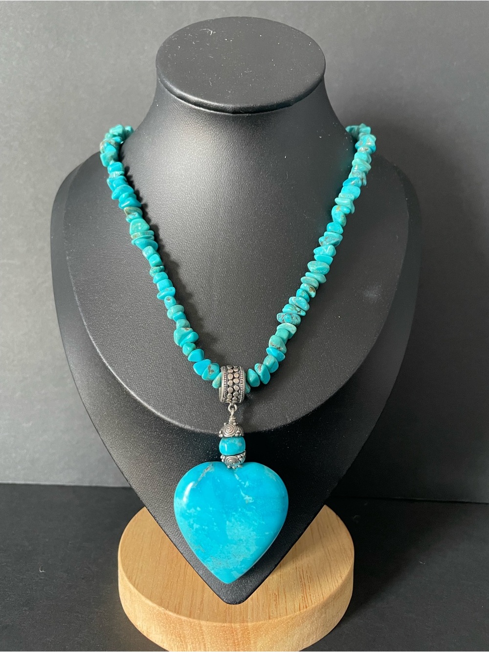 Jay King Turquoise Blue Heart Chip Necklace